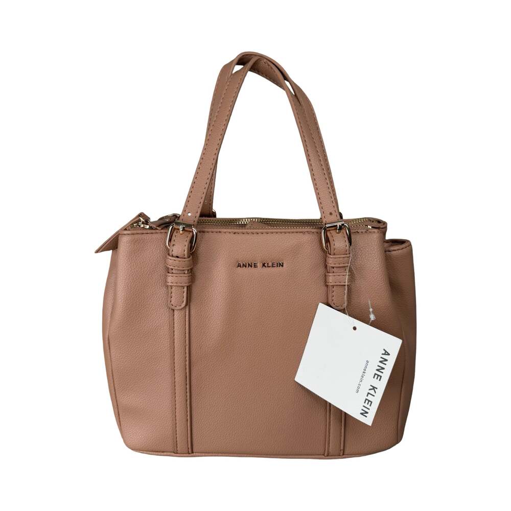 Anne Klein Faux Leather Satchel Handbag Suntan NWT